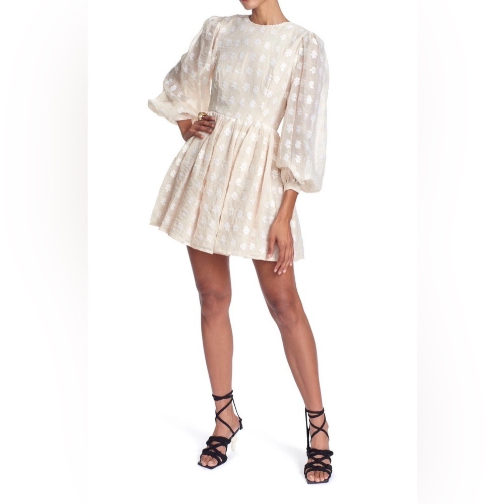 NWT CLC Corey Lynn Calter Divine Ivory Floral V Back Mini Dress Size Large